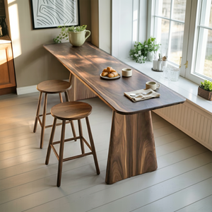 Modern Minimalist Wood Bar Table For Kitchen And Dining