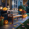 Rustic Solid Wood Halloween Bench For Spooky Outdoor Home Decor