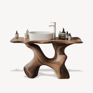 Rustic Solid Wood Vanity For Handmade Bathroom Look