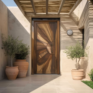 Modern Sunburst Front Door Design For Entryway