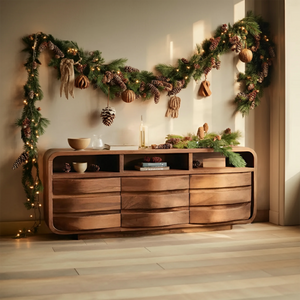 Modern Curved Sideboard For Living Room