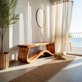 Modern Seating Bench Organic Curved Design For Entryway
