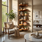 Rustic Leaf Floating Shelf Kitchen Wall Organizer Display