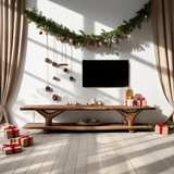 Mid Century Solid Wood TV Console For Christmas Bedroom And Entryway