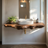 Farmhouse Bathroom Vanity In Solid Oak Wood Style