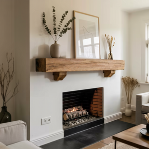 Rustic Fireplace Mantel Beam For Living Room