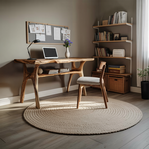 Mid Century Solid Wood Desk For Stylish Bedroom Workspace