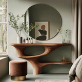 Rustic Live Edge Cosmetic Table For Bedroom Decor Ideas