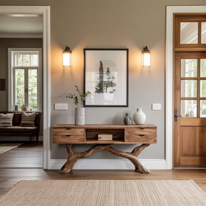 Rustic Solid Wood Dressing Table For Furniture Decor Cozy Style