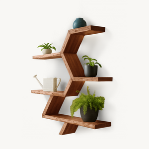 Modern Geometric Wall Shelf For Indoor Plants Display