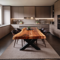 Kitchen Decor Handcrafted Live Edge Dining Table Premium