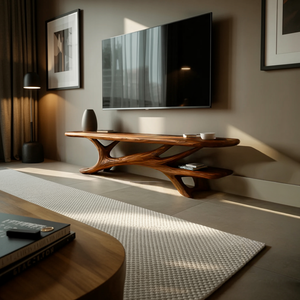 Modern TV Stand Curved Design For Living Room