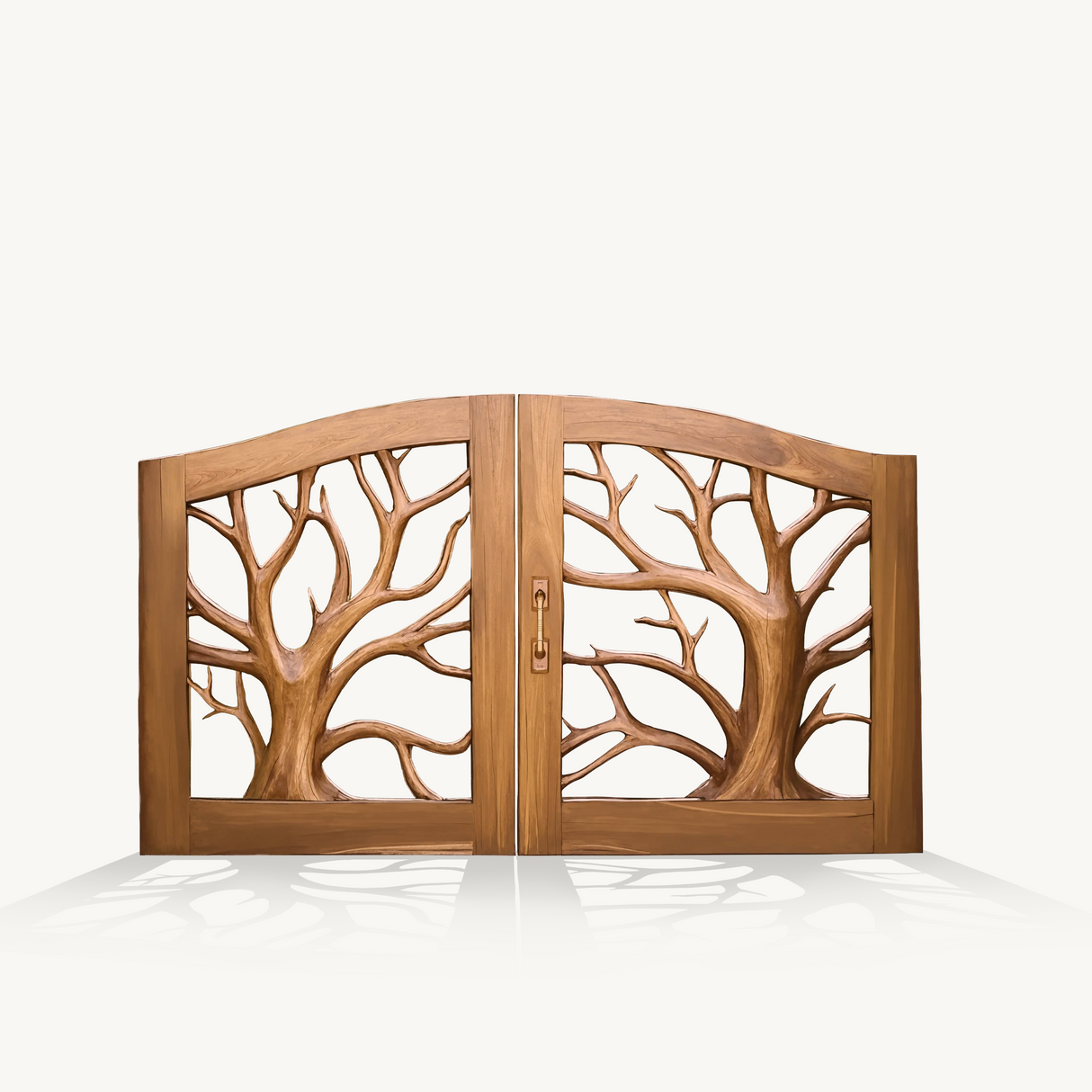 Rustic Tree Carved Entrance Gate For Garden Driveway