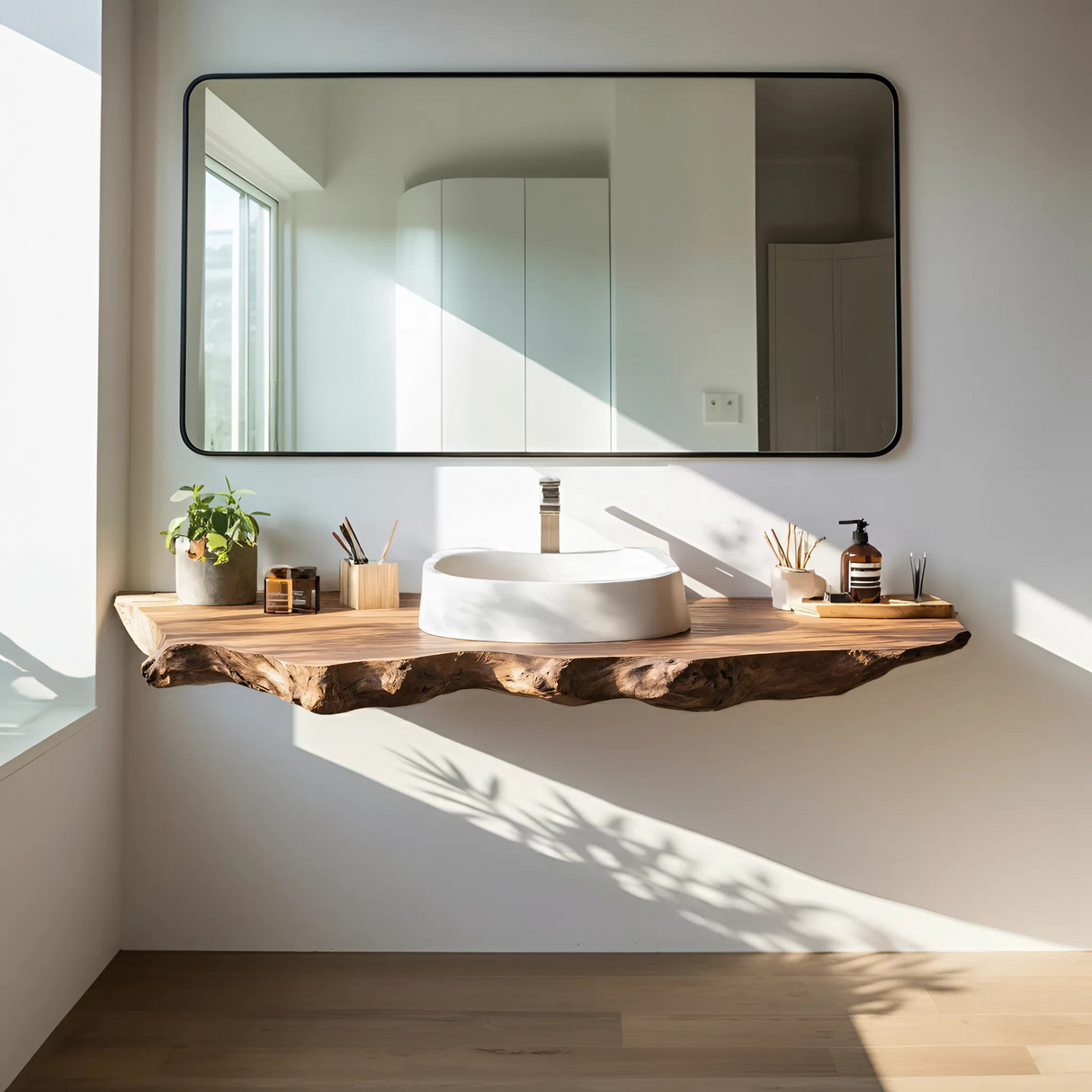 Handcrafted Wooden Vanity For Natural Bathroom Style