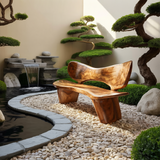 Handcrafted Outdoor Wooden Bench For Serene Garden Corners