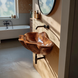 Handcrafted Solid Wood Wash Basin For Designer Furniture Decor Spaces
