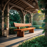 Rustic Outdoor Wood Bench For Courtyard And Villa Garden