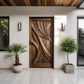 Artistic Carved Door Design For Hallway And Entrance