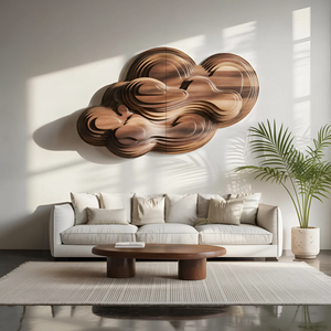 Abstract Cloud Wall Sculpture With Layered Design For Bedroom