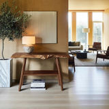 Farmhouse Live Edge Entryway Table For Living Room Design