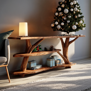 Handcrafted Live Edge Entryway Table For Bedroom Decor Christmas Accent