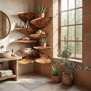Modern Leaf Corner Shelf Entryway Wall Organizer Display