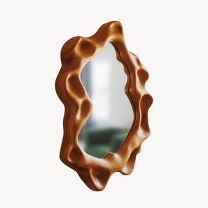 Organic Wall Mirror With Wavy Frame For Entryway Living Room And Bedroom