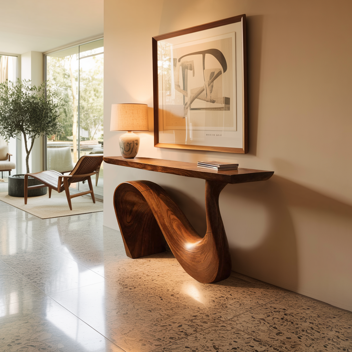 Modern Solid Wood Console Table For Living Room And Entryway Design