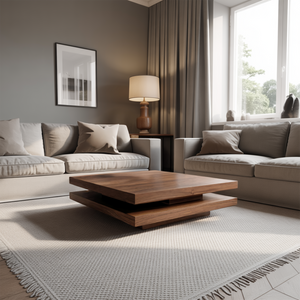 Modern Rustic Wooden Live Edge Coffee Table For Living Room