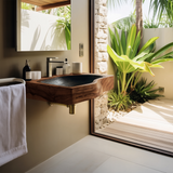 Modern Solid Wood Vanity Sink For Floating Bathroom Furniture Decor