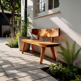 Modern Outdoor Wooden Bench For Garden And Patio