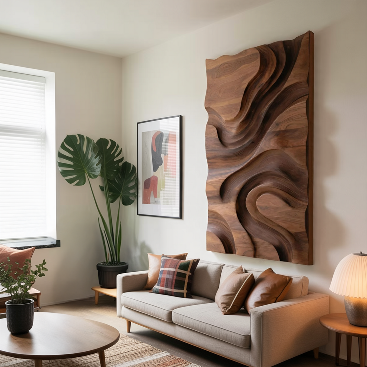 Modern Organic Wall Art Panel For Living Room Decor