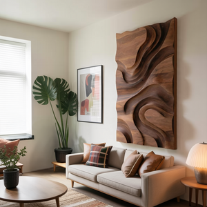 Modern Organic Wall Art Panel For Living Room Decor