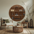 Modern Round Wall Mounted Shelf With Compartments For Living Room Office And Entryway