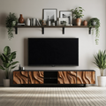 Farmhouse TV Console For Rustic Living Room