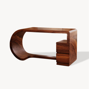 Curved Sculptural Desk With Fluid Form For Home Office And Studio