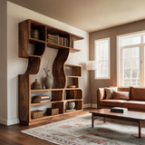 Artisan Carved Bookshelf For Modern Interior