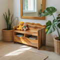 Montessori Bench With Book Storage For Kids Room Entryway And Playroom