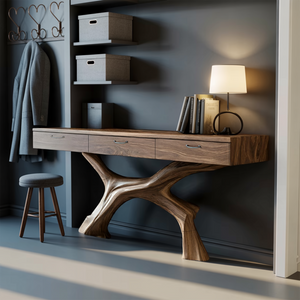 Mid Century Solid Wood Dressing Table For Modern Bedroom