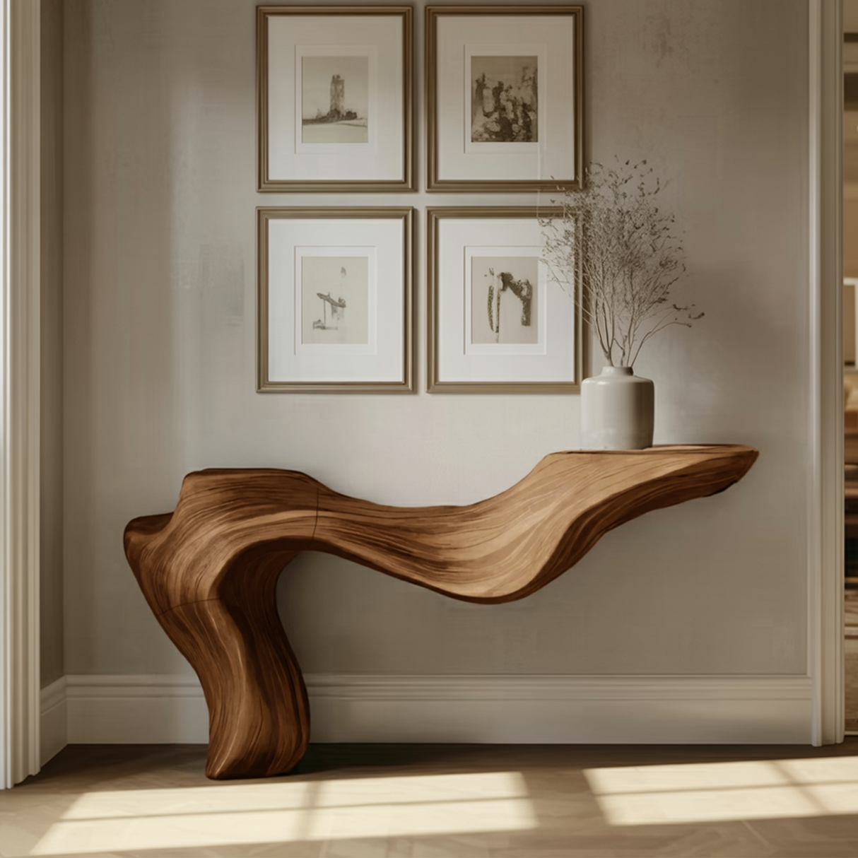 Rustic Live Edge Console Table for Entryway Design Ideas