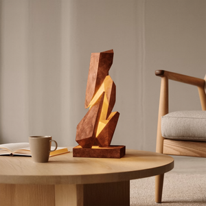 Rustic Geometric Table Lamp For Bedroom Nightstand