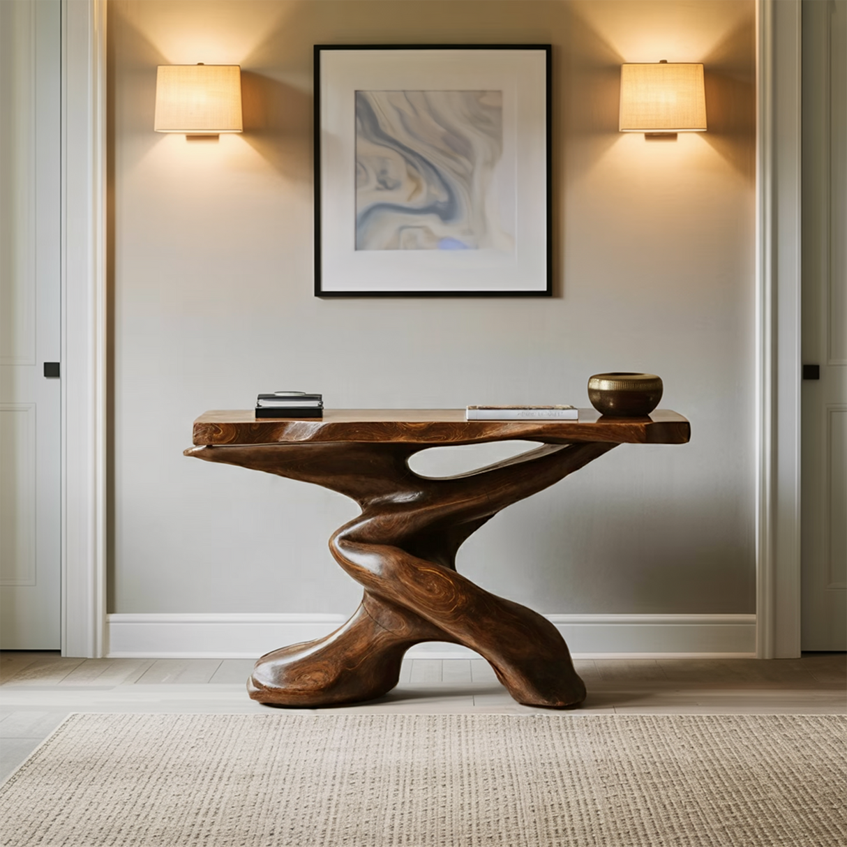 Rustic Farmhouse Console Table Entryway Design