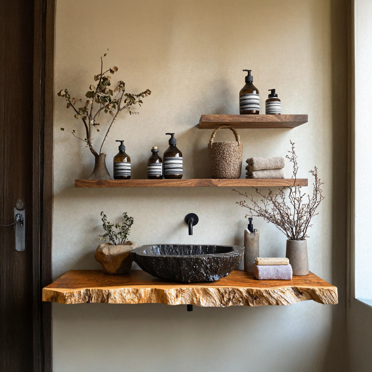 Farmhouse Bathroom Shelf Organizer For Small Bathrooms