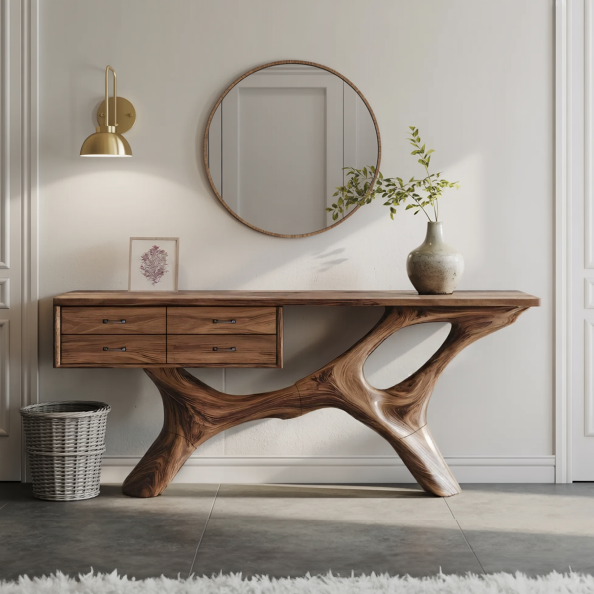 Rustic Live Edge Entryway Table For Bedroom Cozy And Warm Accent