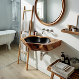 Farmhouse Solid Wood Vanity Sink For Bathroom Interior Decor