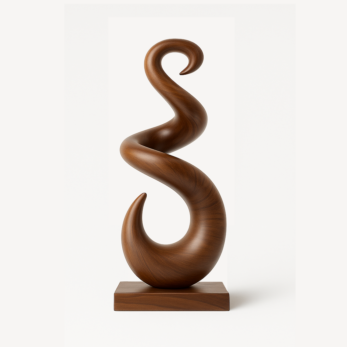 Hand Carved Abstract Wooden Sculpture For Yard Decor