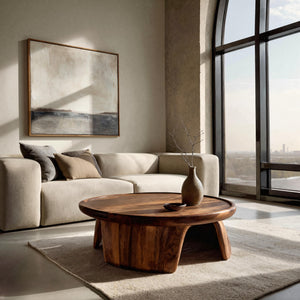 Modern Coffee Table With Three Pedestal Base For Living