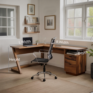Modern L Shaped Desk With Drawers For Corner Workspace