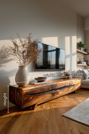 Farmhouse Solid Wood TV Console For Bedroom Design
