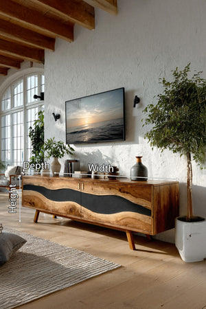 Mid Century Handmade Wooden TV Stand For Decor